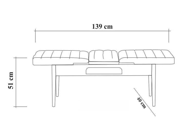 Penkki Orrest 51 cm - Pähkinä - Eteispenkki