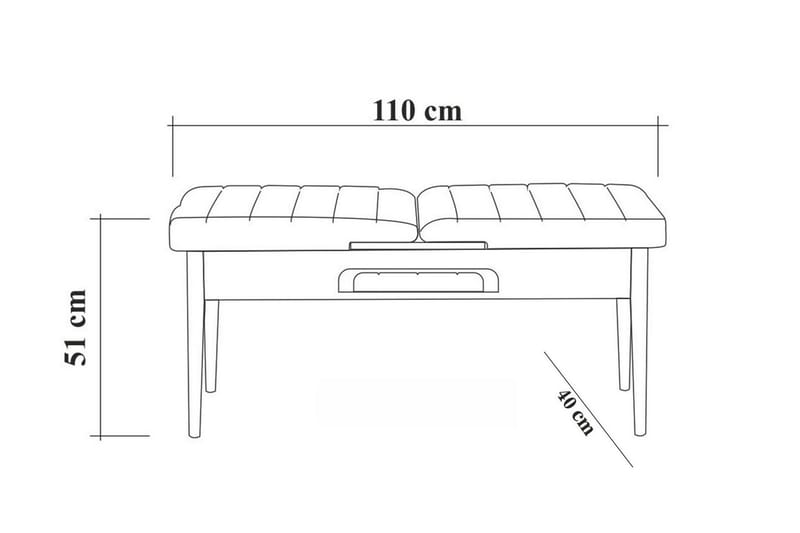 Penkki Orrest 51 cm - Pähkinä - Eteispenkki