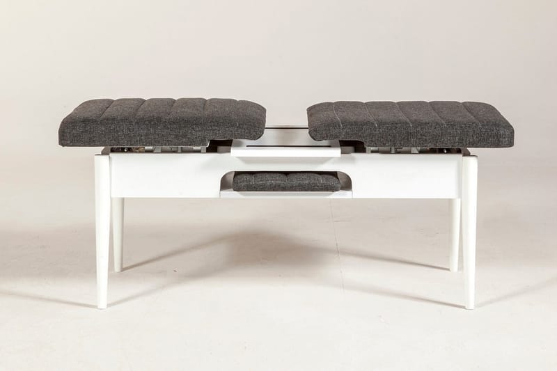 Penkki Swonger 51 cm - Valkoinen/Antrasiitti - Huonekalut - Tuoli & nojatuoli - Penkki - Penkki selkänojalla