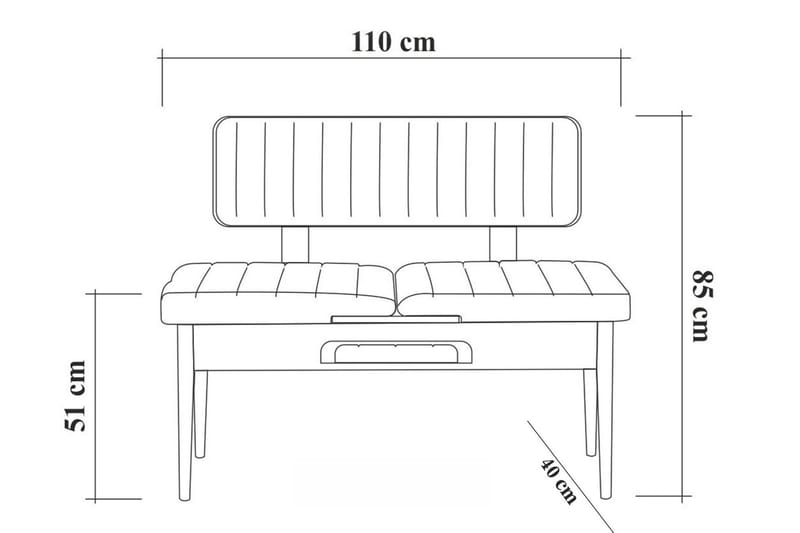 Penkki Swonger 85 cm - Valkoinen/Antrasiitti - Huonekalut - Tuoli & nojatuoli - Penkki - Penkki selkänojalla