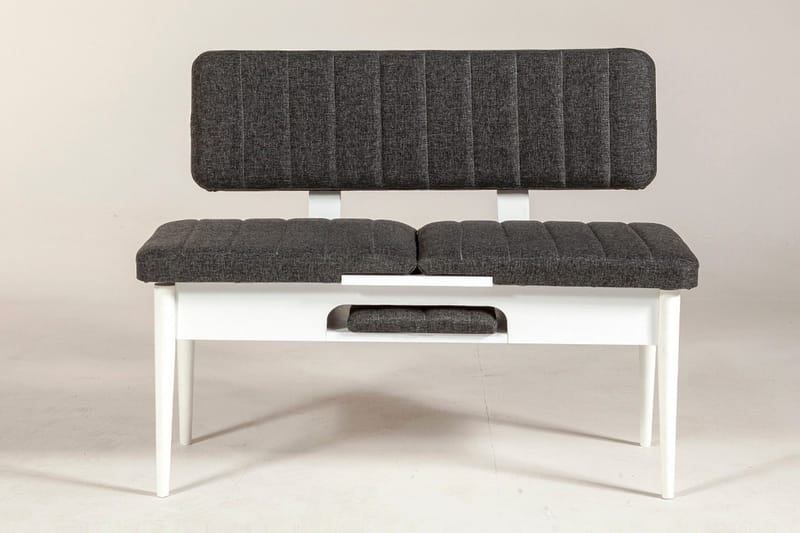 Penkki Swonger 85 cm - Valkoinen/Antrasiitti - Huonekalut - Tuoli & nojatuoli - Penkki - Penkki selkänojalla