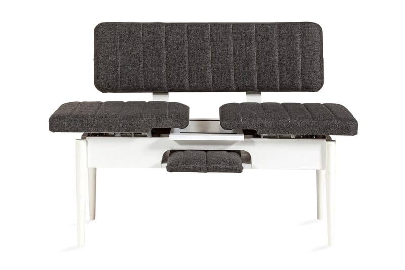 Penkki Swonger 85 cm - Valkoinen/Antrasiitti - Huonekalut - Tuoli & nojatuoli - Penkki - Penkki selkänojalla