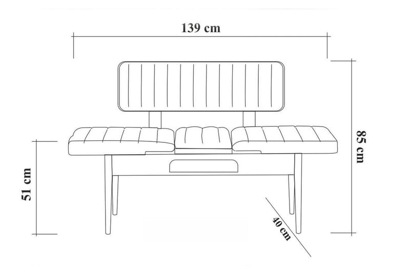 Penkki Swonger 85 cm - Valkoinen/Antrasiitti - Huonekalut - Tuoli & nojatuoli - Penkki - Penkki selkänojalla
