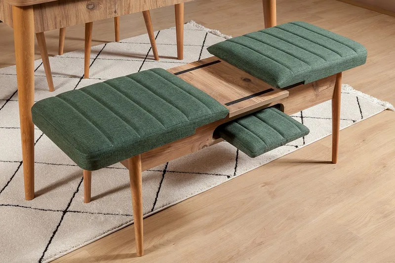 Penkki Vanlandingham 51 cm - Puu/Luonnonväri/Vihreä - Huonekalut - Tuoli & nojatuoli - Penkki - Eteispenkki
