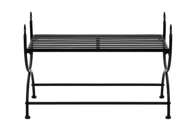 Penkki vintagetyyli metalli 83x42x55 cm musta - Musta - Huonekalut - Tuoli & nojatuoli - Penkki - Eteispenkki