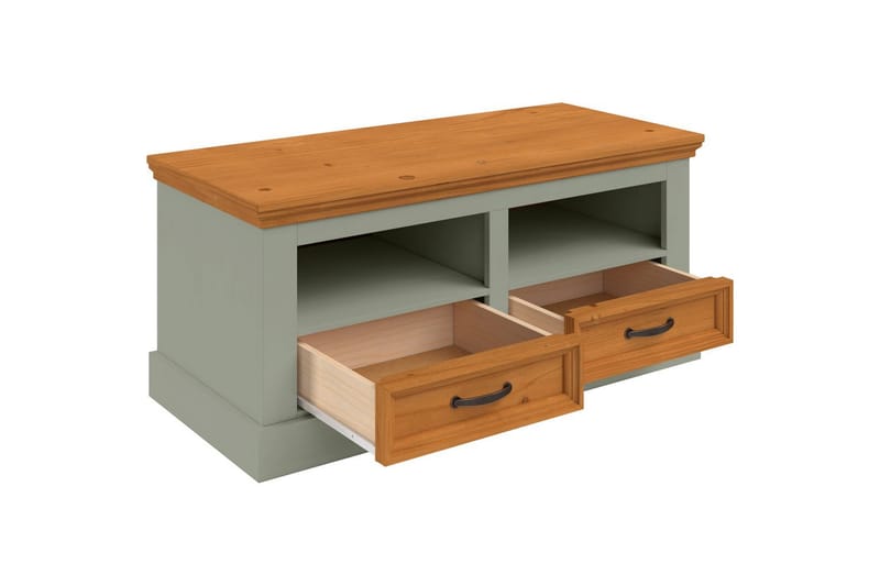 Selma Kengätuoli 100 cm - Vihreä - Huonekalut - Tuoli & nojatuoli - Penkki - Eteispenkki - Kenkäteline penkillä