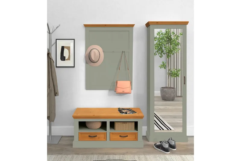 Selma Kengätuoli 100 cm - Vihreä - Huonekalut - Tuoli & nojatuoli - Penkki - Eteispenkki - Kenkäteline penkillä