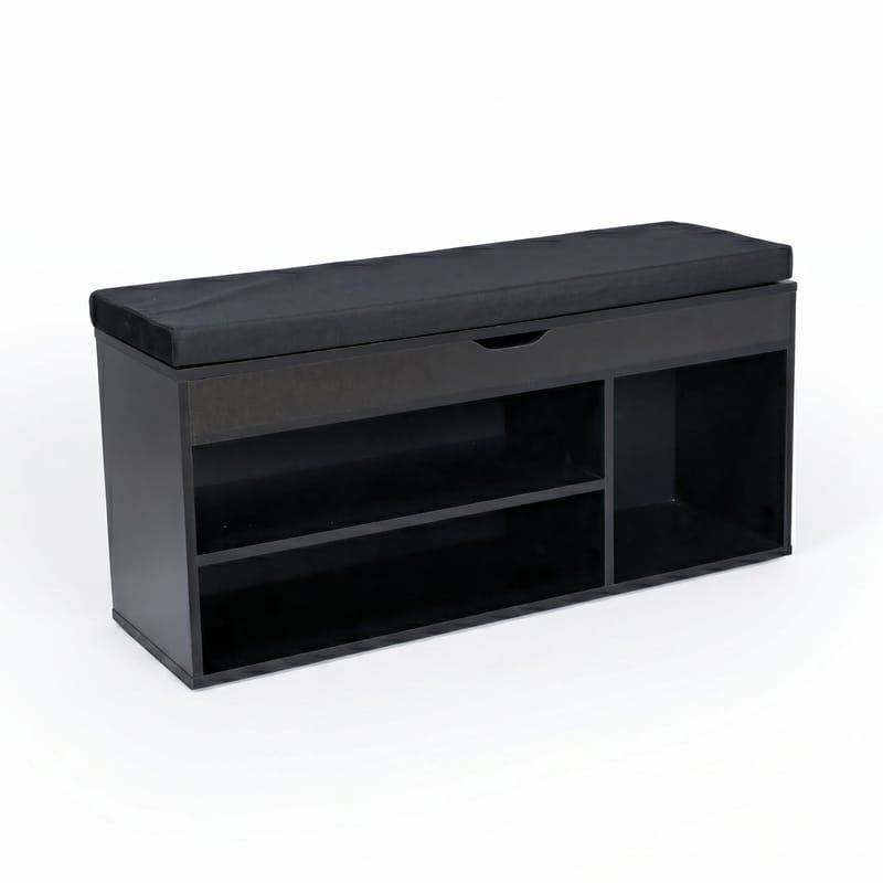 Ulvena kenkäpenkki istuimella 104x51x32 cm - musta - Huonekalut - Tuoli & nojatuoli - Penkki - Eteispenkki - Kenkäteline penkillä