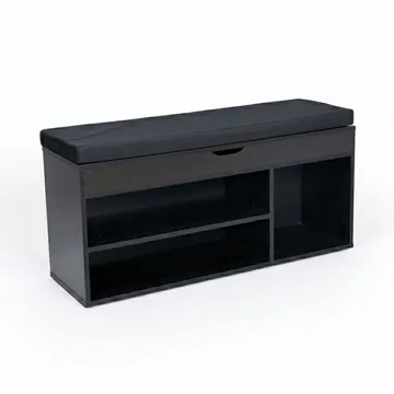 Ulvena kenkäpenkki istuimella 104x51x32 cm - musta - Huonekalut - Tuoli & nojatuoli - Penkki - Eteispenkki - Kenkäteline penkillä