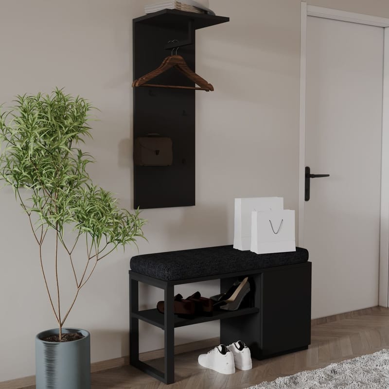 Uniqo eteisteline setti 35x90x35 cm - Musta - Huonekalut - Tuoli & nojatuoli - Penkki - Eteispenkki