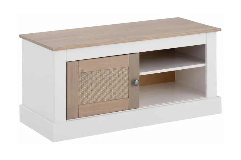 TV-taso Cradock 95 cm, Valkoinen/Harmaa