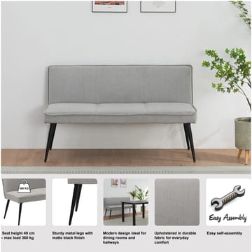 Matbänk Loft24 Antracit - Antrasiitti - Huonekalut - Tuoli & nojatuoli - Penkki - Penkki selkänojalla