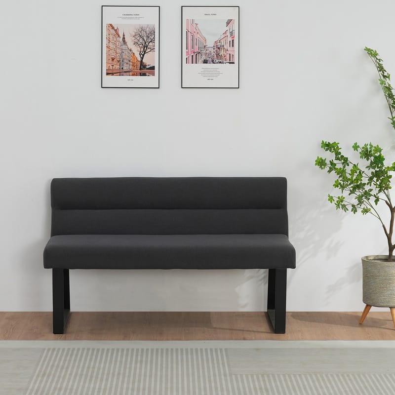 Matbänk Loft24 Antracit - Antrasiitti - Huonekalut - Tuoli & nojatuoli - Penkki - Penkki selkänojalla