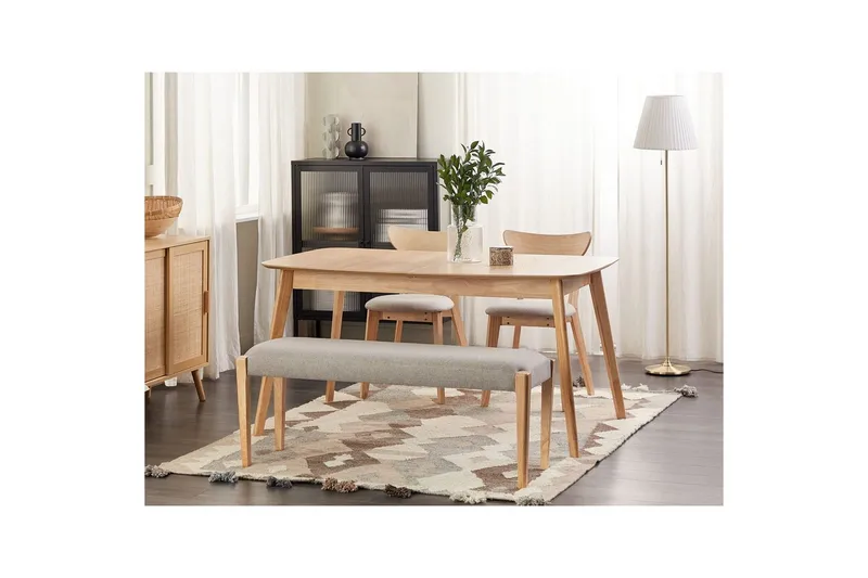 Pehmustettu penkki Elyria Harmaa/vaalea puu - Harmaa/vaalea puu - Huonekalut - Tuoli & nojatuoli - Penkki - Eteispenkki