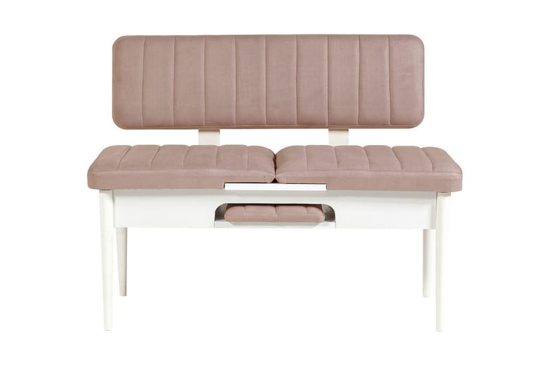 Istuinpenkki Vinadi 110 cm - Valkoinen/Harmaa - Huonekalut - Tuoli & nojatuoli - Penkki - Penkki selkänojalla