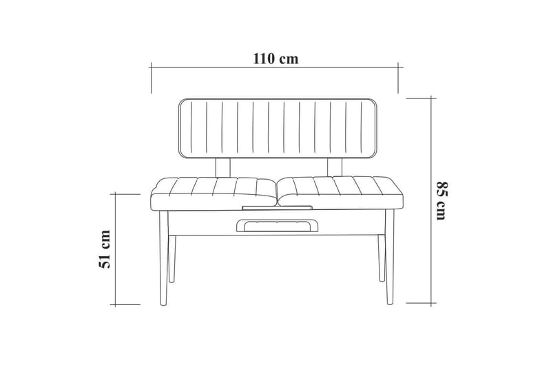 Istuinpenkki Vinadi 110 cm - Puu/Luonnonväri/Harmaa - Huonekalut - Tuoli & nojatuoli - Penkki - Penkki selkänojalla