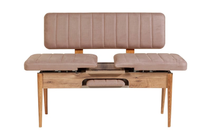 Istuinpenkki Vinadi 110 cm - Puu/Luonnonväri/Harmaa - Huonekalut - Tuoli & nojatuoli - Penkki - Penkki selkänojalla