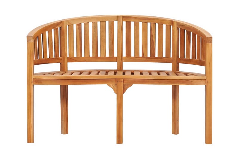 Penkki banaanin muotoinen 120 cm täysi tiikki - Ruskea - Huonekalut - Tuoli & nojatuoli - Penkki - Penkki selkänojalla