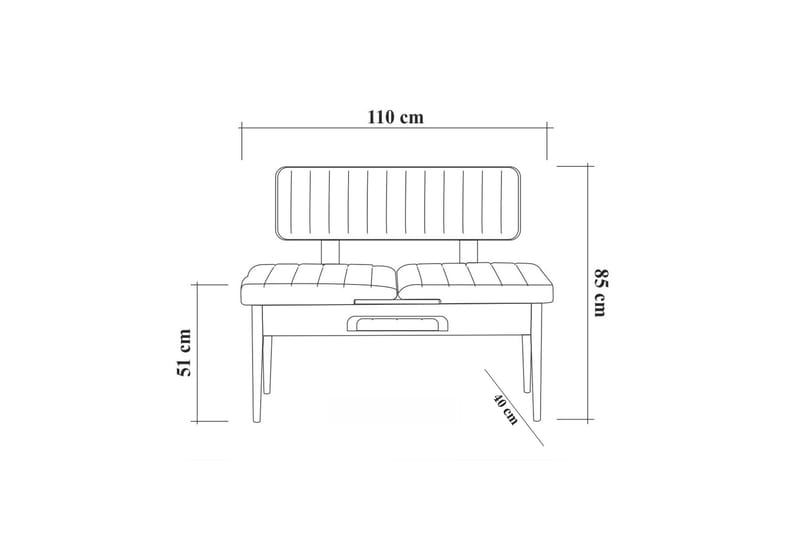 Penkki Orrest 85 cm - Pähkinä - Huonekalut - Tuoli & nojatuoli - Penkki - Penkki selkänojalla