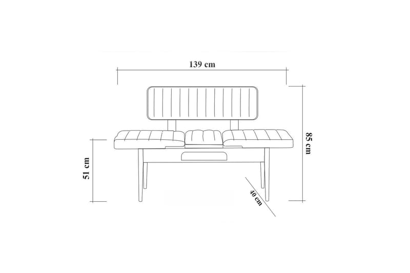 Penkki Orrest 85 cm - Pähkinä - Huonekalut - Tuoli & nojatuoli - Penkki - Penkki selkänojalla