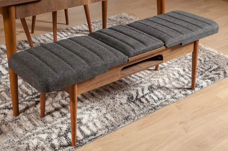 Penkki Swonger 51 cm - Pähkinä/Antrasiitti - Huonekalut - Tuoli & nojatuoli - Penkki - Penkki selkänojalla