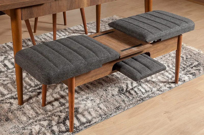 Penkki Swonger 51 cm - Pähkinä/Antrasiitti - Huonekalut - Tuoli & nojatuoli - Penkki - Penkki selkänojalla