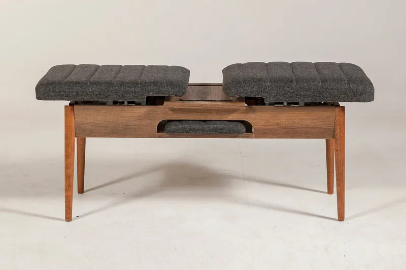 Penkki Swonger 51 cm - Pähkinä/Antrasiitti - Huonekalut - Tuoli & nojatuoli - Penkki - Penkki selkänojalla