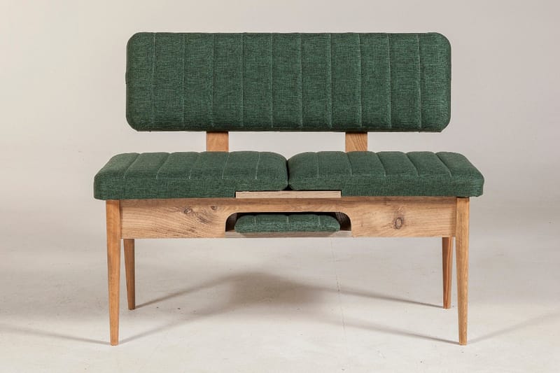 Penkki Vanlandingham 85 cm - Puu/Luonnonväri/Vihreä - Huonekalut - Tuoli & nojatuoli - Penkki - Penkki selkänojalla