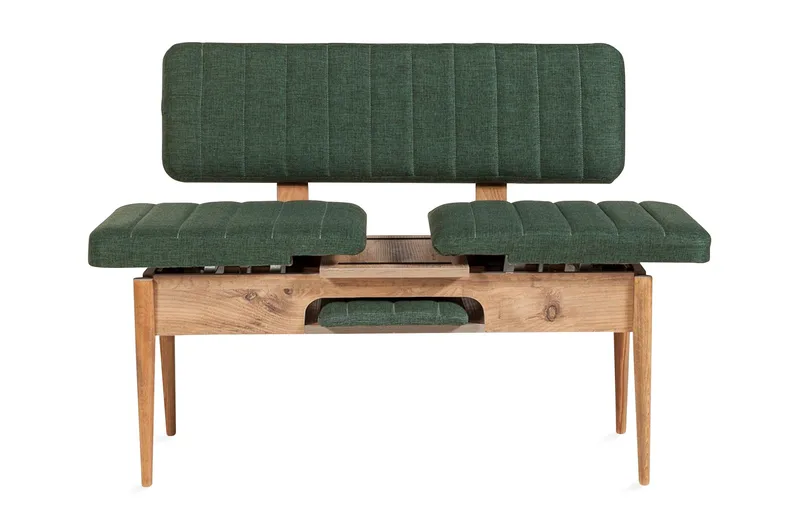 Penkki Vanlandingham 85 cm - Puu/Luonnonväri/Vihreä - Huonekalut - Tuoli & nojatuoli - Penkki - Penkki selkänojalla