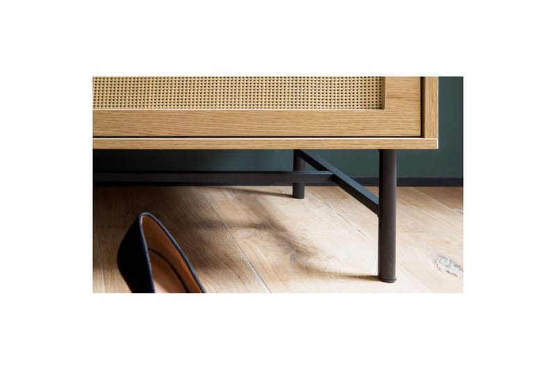 Penkki Wohnling Kankaalla päällystetty istumapaikka kahdella rottinkityylisellä laatikolla tammen koristelu - Huonekalut - Tuoli & nojatuoli - Penkki - Eteispenkki