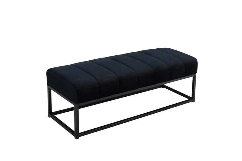 Penkki Wohnling samettiverhoiltu moderni tikattu elegantti metallirunko Musta - Musta - Huonekalut - Tuoli & nojatuoli - Penkki - Eteispenkki
