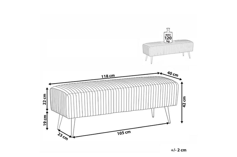 Penkki Paterson Vaaleanpunainen/Kulta - Vaaleanpunainen/Kulta - Huonekalut - Tuoli & nojatuoli - Penkki - Eteispenkki