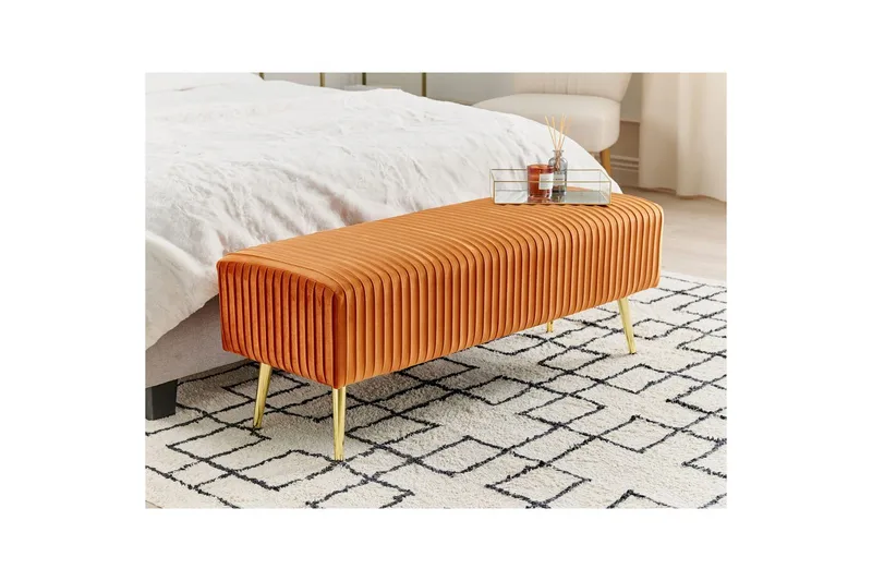 Penkki Paterson Oranssi/Kulta - Oranssi/Kulta - Huonekalut - Tuoli & nojatuoli - Penkki - Eteispenkki