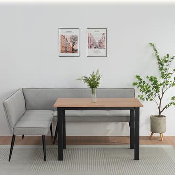 Ruokapöydän penkki Loft24 Watford Vaaleanharmaa Kulmapenkki - Vaaleanharmaa - Huonekalut - Tuoli & nojatuoli - Penkki - Penkki selkänojalla