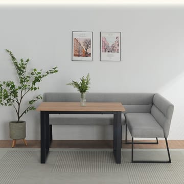 Ruokapöydän penkki Loft24 Stafford Vaaleanharmaa Kulmapenkki - Vaaleanharmaa - Huonekalut - Tuoli & nojatuoli - Penkki - Penkki selkänojalla