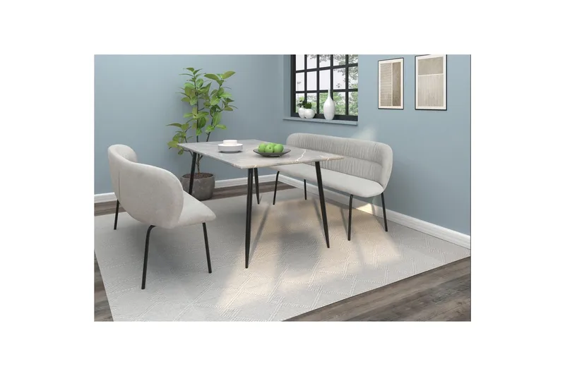 Ruokapenkin Casey Antrasiitti - Antrasiitti - Huonekalut - Tuoli & nojatuoli - Penkki - Penkki selkänojalla