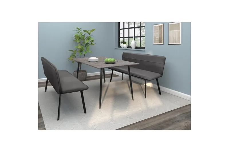 Ruokapenkin Taylor Antrasiitti - Antrasiitti - Huonekalut - Tuoli & nojatuoli - Penkki - Penkki selkänojalla