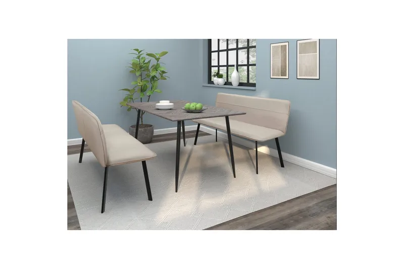 Ruokapenkin Taylor Kermanvärinen - Kermanvärinen - Huonekalut - Tuoli & nojatuoli - Penkki - Penkki selkänojalla