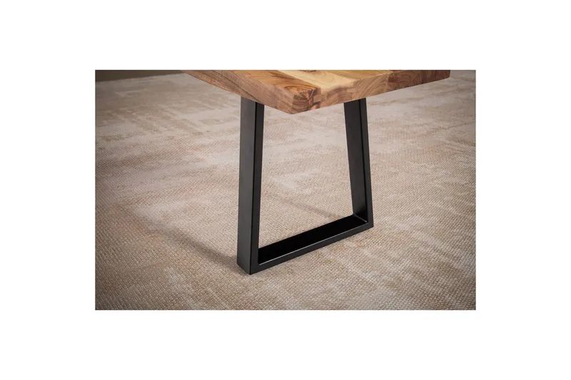 Ruokasalin penkki Wohnling Täyspuu metallijaloilla Puunreuna Maalaistyyli Musta, suora, 120 cm - Musta, suora, 120 cm - Huonekalut - Tuoli & nojatuoli - Penkki - Eteispenkki