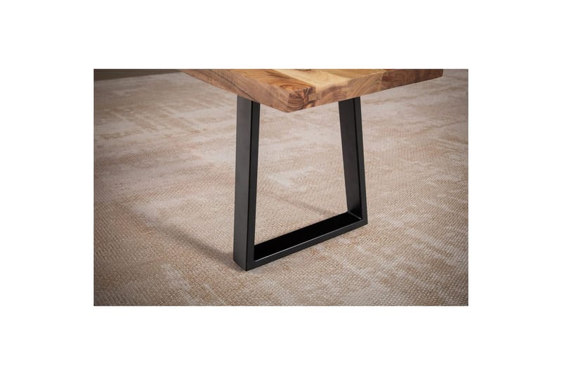 Ruokasalin penkki Wohnling Täyspuu metallijaloilla Puunreuna Maalaistyyli Musta, suora, 140 cm - Musta, suora, 140 cm - Huonekalut - Tuoli & nojatuoli - Penkki - Eteispenkki