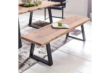 Ruokasalin penkki Wohnling Kiinteä puurakenne metallijaloilla maalaistyyli Ilman selkänojaa, 160 cm - Ilman selkänojaa, 160 cm - Huonekalut - Tuoli & nojatuoli - Penkki - Eteispenkki