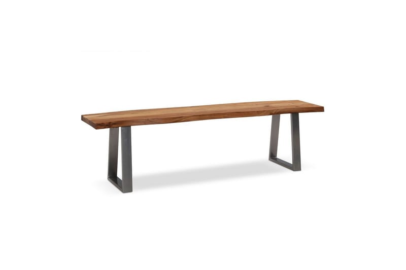 Ruokasalin penkki Wohnling Täyspuu metallijaloilla Puunreuna Maalaistyyli Hopea, Suora, 180 cm - Hopea, Suora, 180 cm - Huonekalut - Tuoli & nojatuoli - Penkki - Eteispenkki