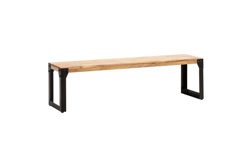 Ruokasalin penkki Wohnling kokopuuta teollinen tyyli metallijaloilla 120 cm, 120 cm