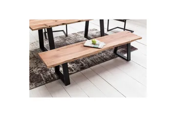 Ruokasalin penkki Wohnling Kiinteä puurakenne metallijaloilla maalaistyyli Ilman selkänojaa, 160 cm - Ilman selkänojaa, 160 cm - Huonekalut - Tuoli & nojatuoli - Penkki - Eteispenkki