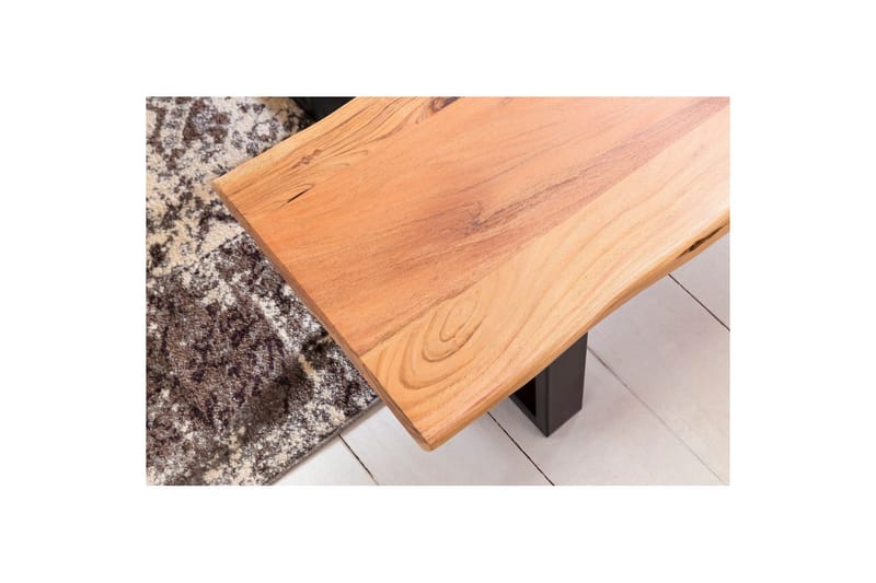 Ruokasalin penkki Wohnling Kiinteä puurakenne metallijaloilla maalaistyyli Ilman selkänojaa, 160 cm - Ilman selkänojaa, 160 cm - Huonekalut - Pöytä & ruokailuryhmä - Ruokapöydät & keittiön pöydät