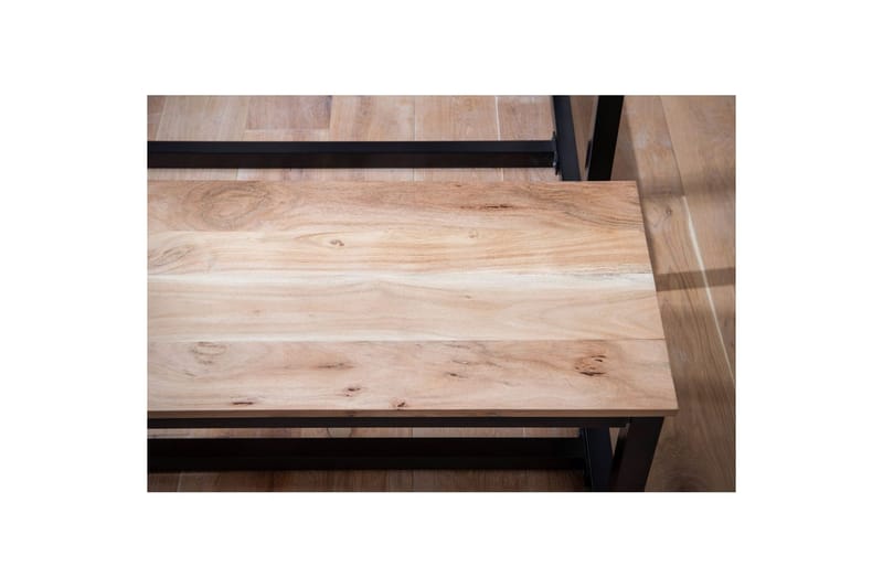 Ruokasalin penkki Wohnling kokopuuta teollinen loft-tyyli metallijaloilla 180 cm - 180 cm - Huonekalut - Tuoli & nojatuoli - Penkki - Eteispenkki