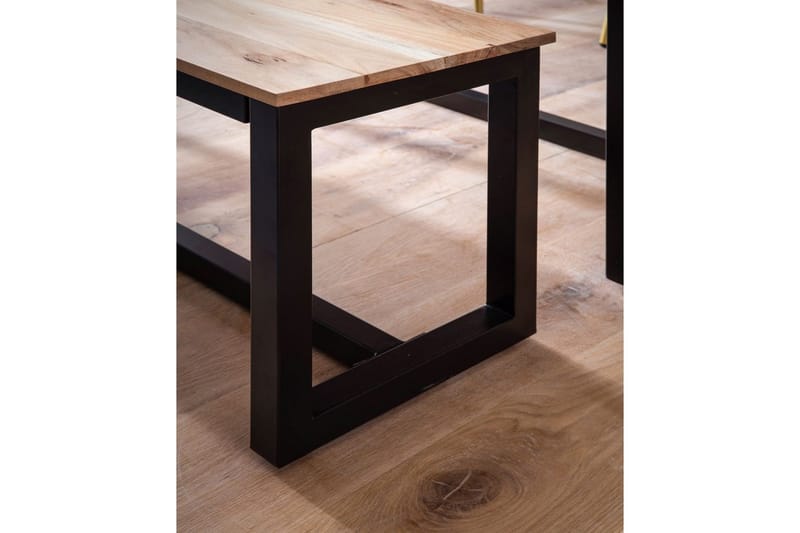 Ruokasalin penkki Wohnling kokopuuta teollinen loft-tyyli metallijaloilla 180 cm - 180 cm - Huonekalut - Tuoli & nojatuoli - Penkki - Eteispenkki