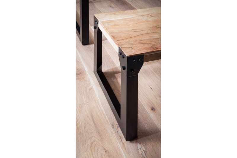 Ruokasalin penkki Wohnling kokopuuta teollinen tyyli metallijaloilla 140 cm - 140 cm - Huonekalut - Tuoli & nojatuoli - Penkki - Eteispenkki