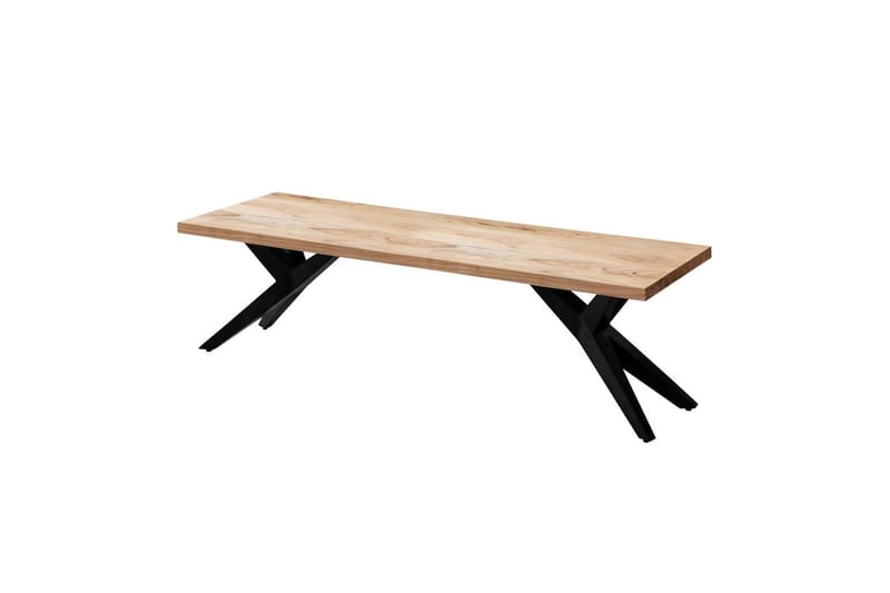 Ruokasalin penkki Wohnling massiivipuuta moderni loft-tyyli metallijaloilla 160 cm - 160 cm - Huonekalut - Tuoli & nojatuoli - Penkki - Eteispenkki