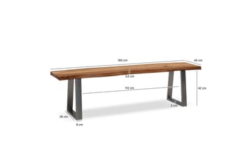 Sittbänk utan ryggstöd Wohnling Krom, Ljusbrun 160x40 cm - Huonekalut - Tuoli & nojatuoli - Penkki - Eteispenkki